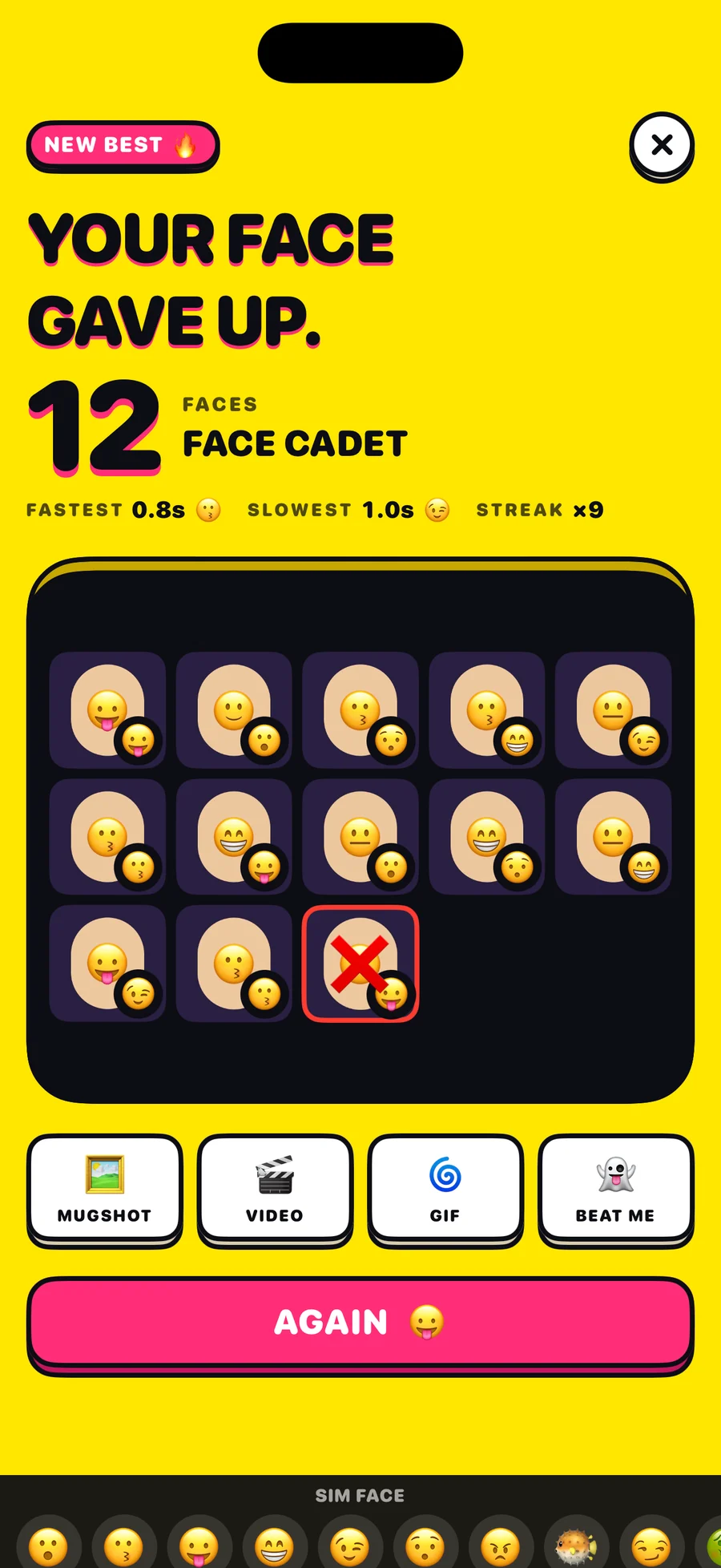 Mugio on 2 October: the results on a yellow sheet, your face gave up, twelve faces